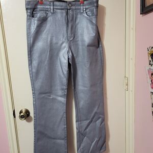 PAIGE Metallic Silver Designer Jeans
